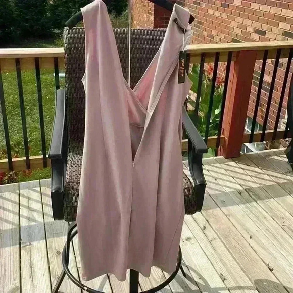 ihot Women’s V-neck sleeveless faux wrap ruched sheath cocktail dress - Picture 5 of 9